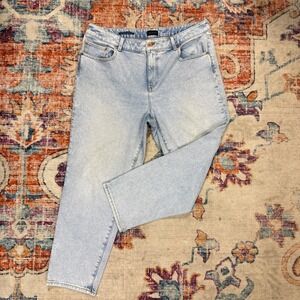 Talbots Everyday Relaxed Jean Womens 16 Light Wash High Rise Straight Fiji Wash